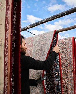 خشک کردن قالی در قالیشویی مرکز تهران  